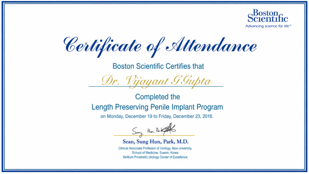 Certificate of Attendance boston Scientific