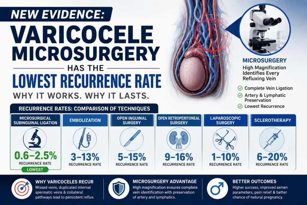 Varicocele Microsurgery Has the Lowest Recurrence Rate New Evidence
